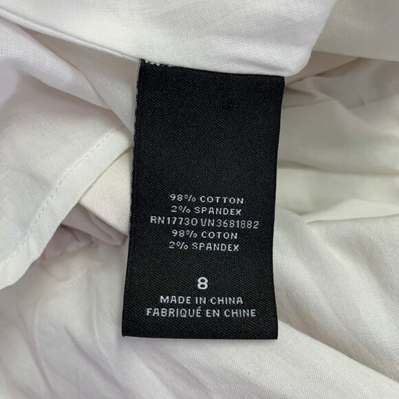 PRABAL GURUNG Size 8 White Multi Color Cotton Blend Floral Sleeveless Dress - Picture 6 of 7